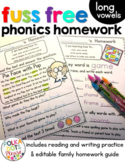 Long Vowels Worksheets Homework and Activities