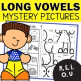 Long Vowels Worksheets Mystery Pictures | Long Vowel Words