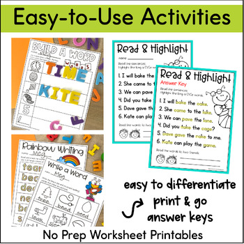 long vowels worksheets and activities bundle by first grade schoolhouse