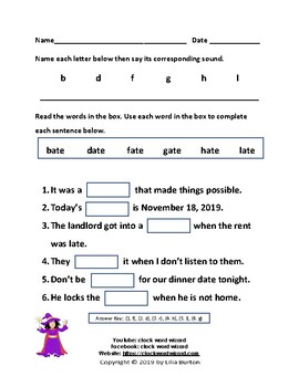 Long Vowels and Sentences Worksheets 2 by Clock Word Wizard | TpT