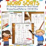 Long Vowels and Short Vowels Phonics Word Sorts Activities