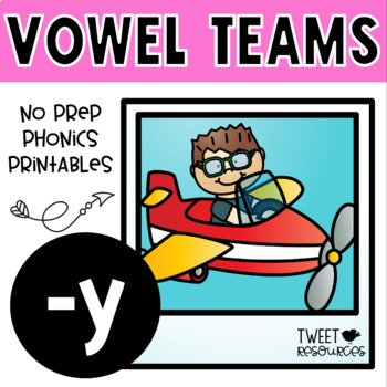 Preview of Y Long Vowels No Prep Phonics Printables Long I Sounds