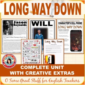 Preview of Long Way Down Complete Teaching Unit with Podcast Activity and Creative Extras