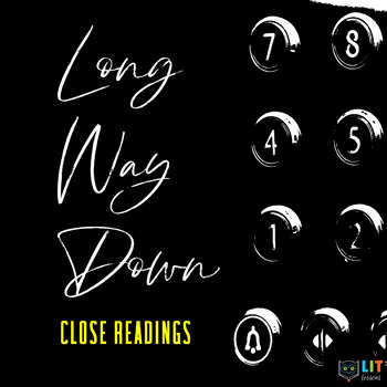 Preview of Long Way Down Elevator Activity & Close Readings
