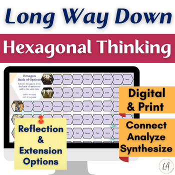 Preview of Long Way Down by Jason Reynolds Hexagonal Thinking Activity for Novel Study
