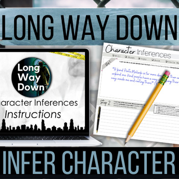 Preview of Long Way Down Novel Study Character Analysis and Inferencing Skills Lesson Plan