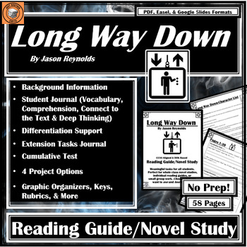 Preview of Long Way Down | Reading Guide | Book / Literature Novel Study & Projects |FULL