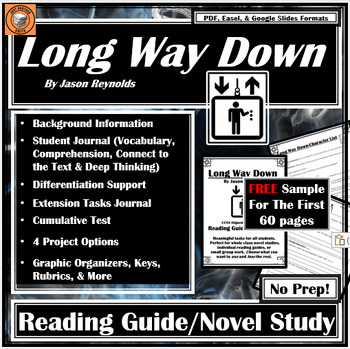 Preview of Long Way Down | SAMPLE | Reading Guide | Book / Literature Novel Study