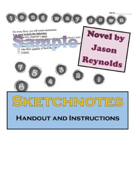 Preview of Long Way Down - Sketchnotes Guide and Student Handout - Jason Reynolds Novel