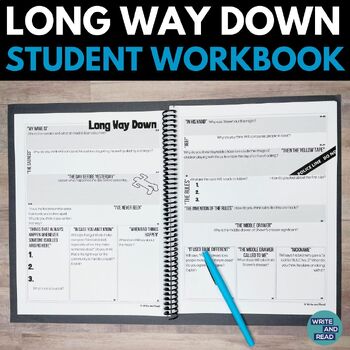 Preview of Long Way Down Workbook with Chapter Comprehension Questions - Novel Study