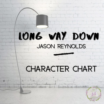 Preview of Long Way Down by Jason Reynolds Characteriztion Chart, Activity, Notes