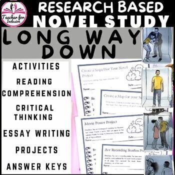 Preview of Long Way Down by Jason Reynolds Graphic Novel Study Curriculum Answer Keys 70pgs