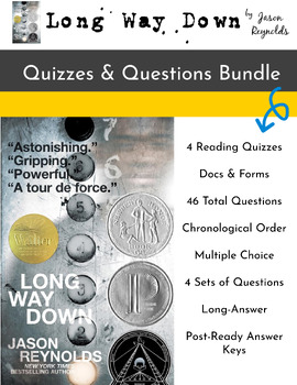 Preview of Long Way Down by Jason Reynolds / Quizzes & Questions BUNDLE /Top YA Verse Novel