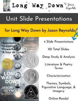 Preview of Long Way Down by Jason Reynolds Unit SLIDES / Deep & Meaningful Text Analysis 