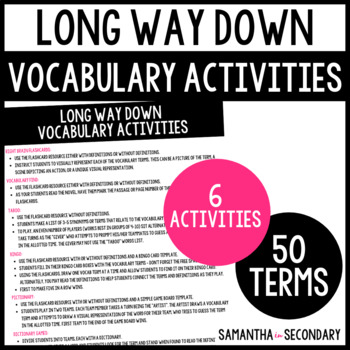 Preview of Long Way Down by Jason Reynolds Vocabulary Activities