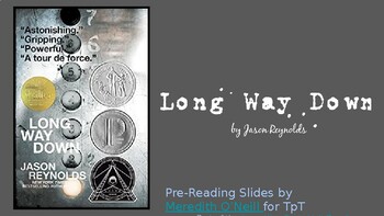Preview of Long Way Down by Reynolds FREE Pre-Reading Slides for Author Intro & Discussion