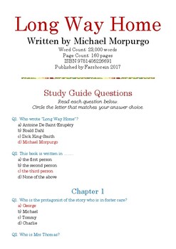 Preview of Long Way Home by Michael Morpurgo; Multiple-Choice Study Guide Quiz w/Answer Key