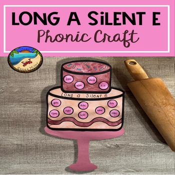 Preview of Long a Silent e Vowel Worksheet Craft CVCe Words Phonic Activity