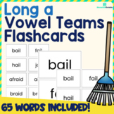 Long a Vowel Teams Flashcards - 3 Sizes Included - No Prep!