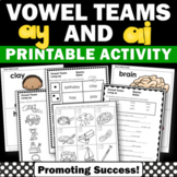 Phonics Long a Vowel Teams Worksheets ay and ai Coloring P