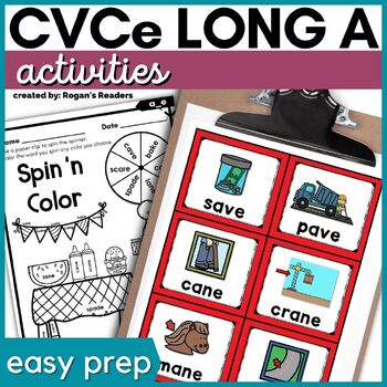 Preview of CVCe LONG A Silent E Activities, Worksheets, and Centers