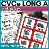 CVCe LONG A Silent E Activities, Worksheets, and Centers