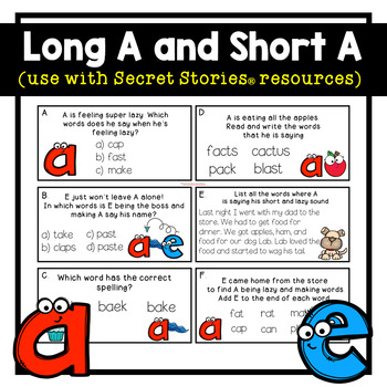 Preview of Long and Short A Task Cards