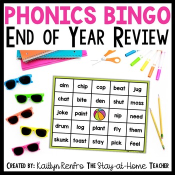 Preview of Long & Short Vowel BINGO Game | Summer Phonics Activities | End of Year Review