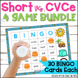 Long and Short Vowels Phonics Bingo Bundle | CVCe Words | 