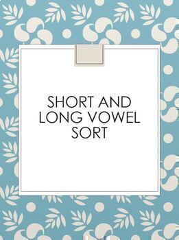 Preview of Long and Short Vowel Digital Sort short a e i o u