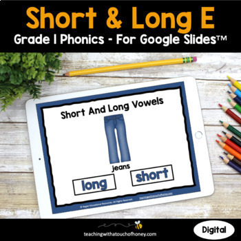 Preview of Long and Short Vowel E Phonics Activities | 1st Grade Phonics