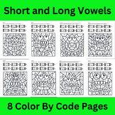 Long and Short Vowel Monster Color by Code, Set of 8 Works