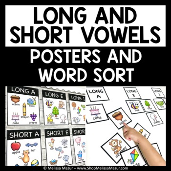 Preview of Long Vowels and Short Vowels Posters and Word Sort Cards