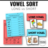 Long or Short Vowel Sort Cut Paste Worksheets plus Seesaw Centers