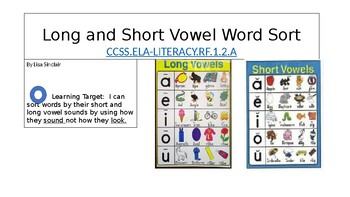 Preview of Long and Short Vowel Sound Guided Mini Lesson and Song