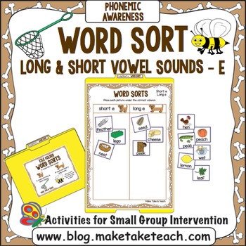 Preview of Long and Short Vowel Sounds - Vowel "e" File Folder Word Sort
