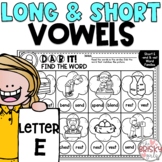 Long and Short Vowel Worksheets Letter E