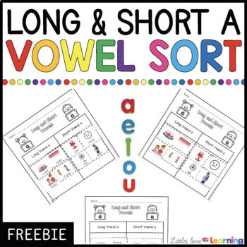 Preview of FREE Long and Short Vowel A Sort | Cut and Paste Worksheet