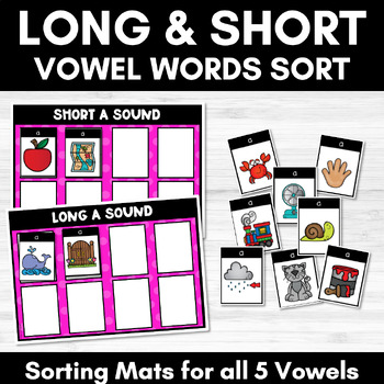 Preview of Long and Short Vowels Phonics Sort - Vowel Sound Phonics Center