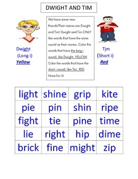 Long and short i (ie, i_e, igh) word sort by Tara Rush | TpT