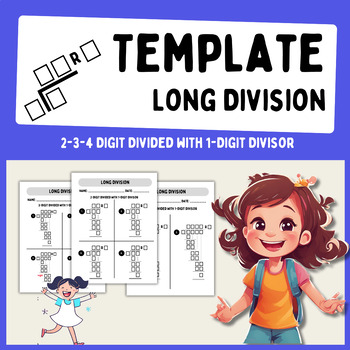 Preview of Long division Template 2-3-4 digit | with 1-digit divisor
