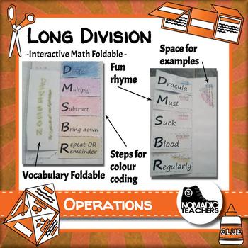 Preview of Long division interactive notebook math foldable
