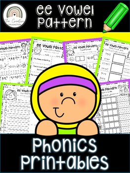 Preview of Long e (ee Vowel Pattern) Phonics Printables | -ee Vowel Team Word Work Wkshts