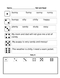 Long e (with a Y) phonics partner reading game