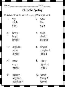Long i (i, ie, igh, y) Printables and Activities by Fabulous Ferguson