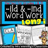 Long i (ild & ind) Word Work Packets! ILD & IND Printables!