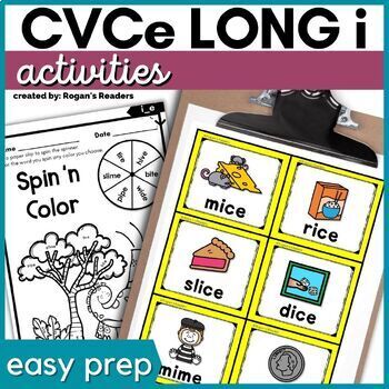 Preview of CVCe Long I Activities - Silent E Worksheets -  Magic E Centers