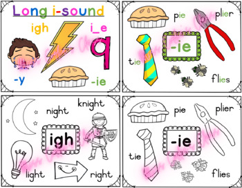 Long i-sound flashcards & anchor charts: y, i_e, ie, igh by Miss Corlia ...