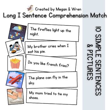 Preview of Long i vowel teams IE IGH Y: Sentence-Picture Match