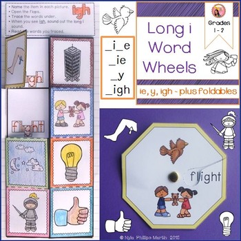 Preview of Long i words with i-e igh y and ie